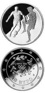 Olympische Zomerspelen Voetbal 10 euro Griekenland 2004 Proof